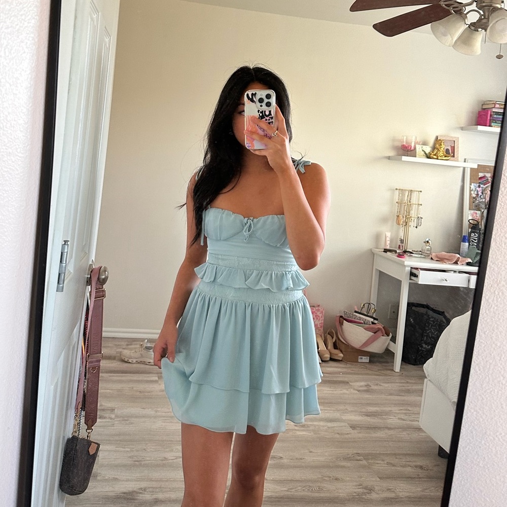 Lover and Friends Tie Shoulder Mini Dress